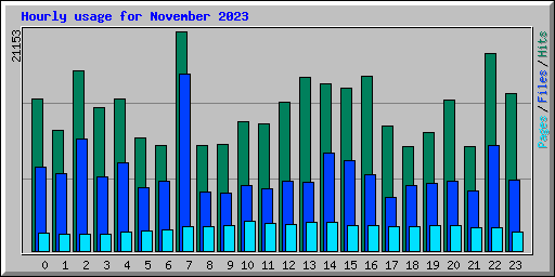 Hourly usage for November 2023